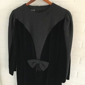 Louis Feraud Black and Gray Dress